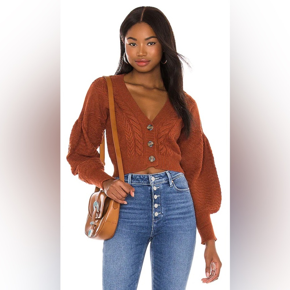 For Love & Lemons Lydia Cardigan Sweater, Sienna, Size 2X, NWT